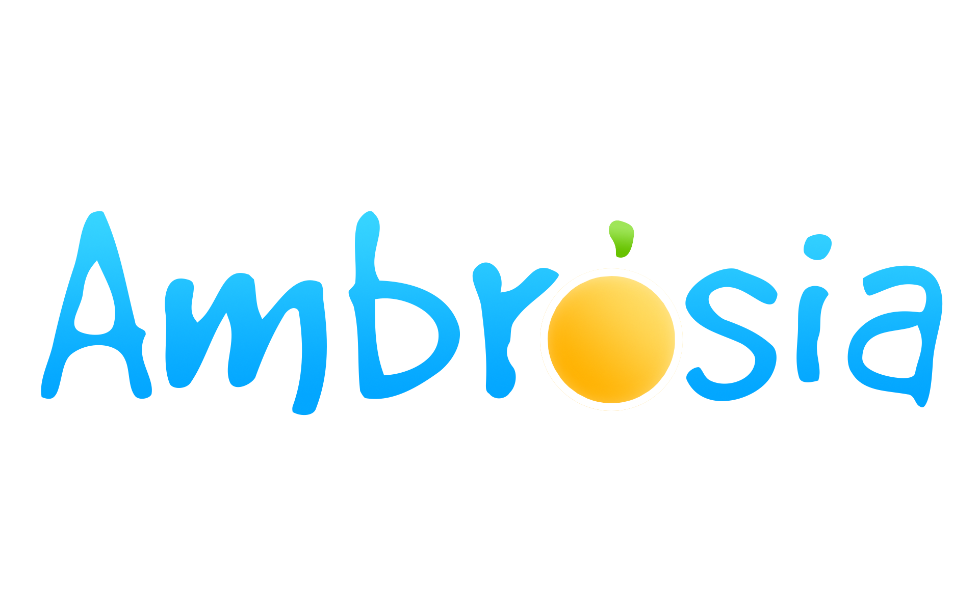 Ambrosia logo with a fruit serving as the 'o'