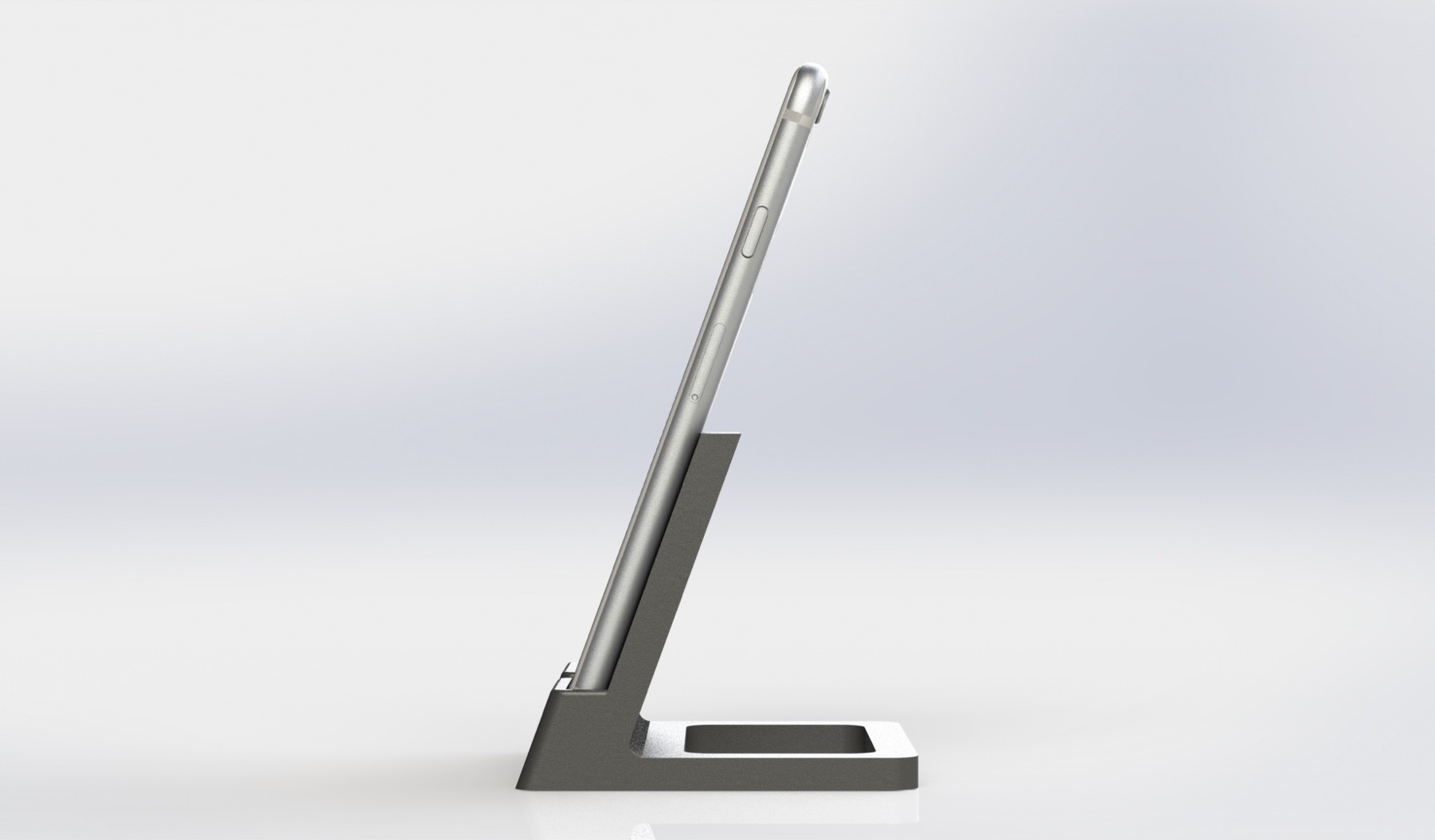 Side profile of an iPhone stand